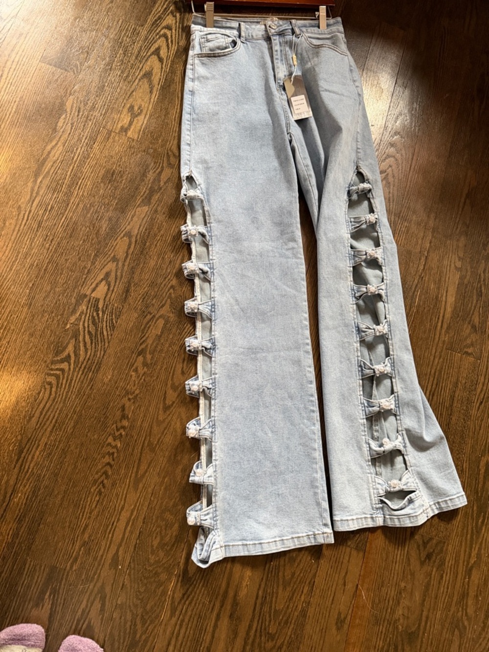Lizette Collection Light Blue wide Leg Jeans-Free bodysuit included